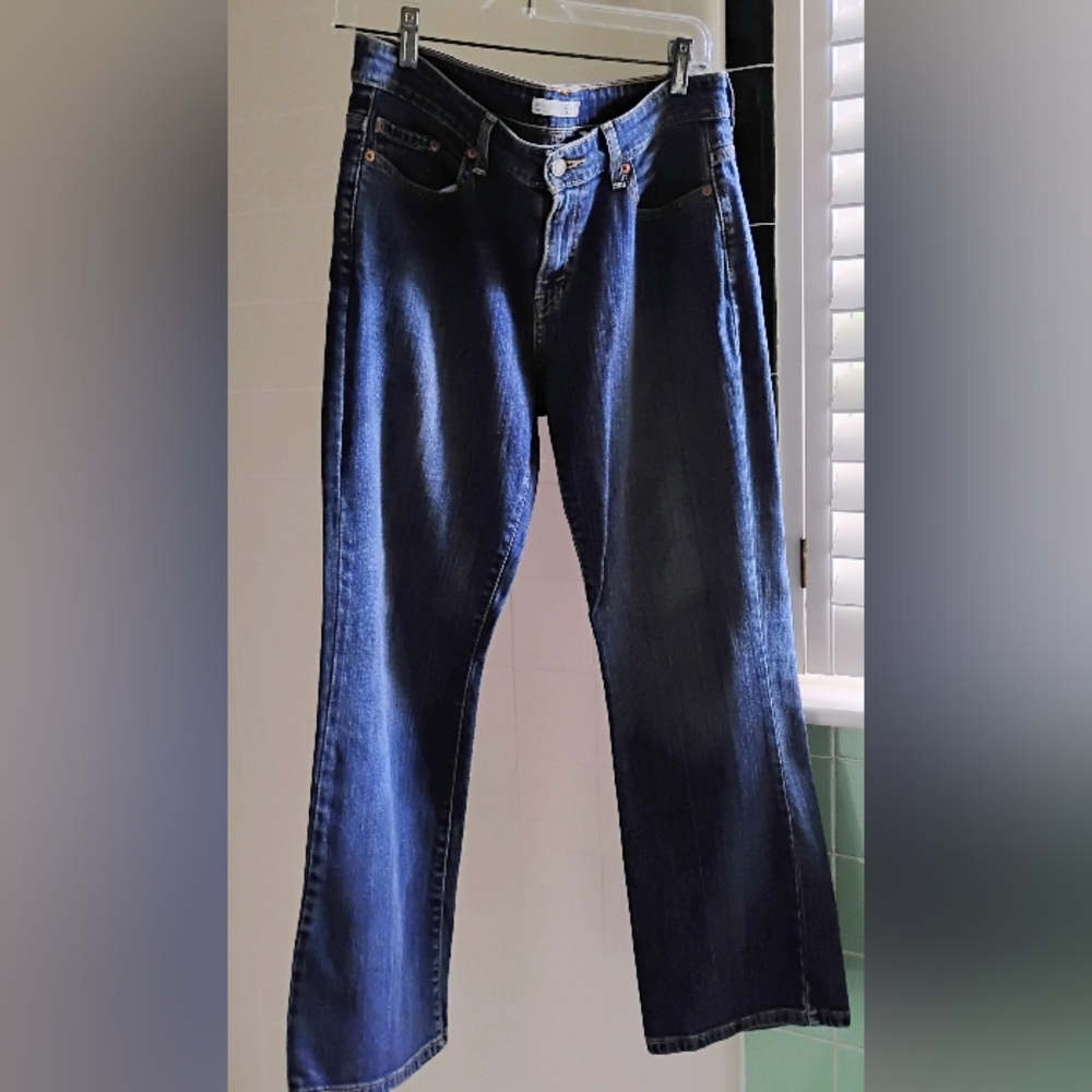 Levi's 515 10M 28" Inseam Women's Jeans Boot Cut Blue Dark Wash Denim w/Spandex